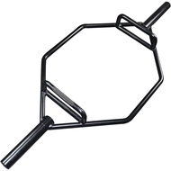 Black Plated Open-End Barbell Bar Hexagonal Barbell Hex Trap Bar