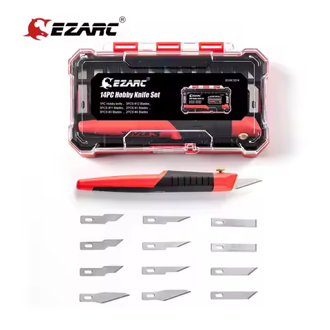 EZARC Precision Utility Knife Set Craft Hobby Knife 13pcs Refill Carving Art Modeling Scrapbooking S