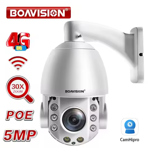 5MP WiFi/4G/POE PTZ IP Camera AI AUTO Tracking 30X Two Way Audio Colorful Night Vision IR 80m Securi