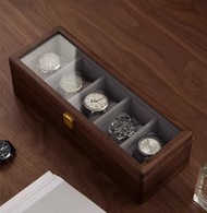 手錶收藏盒 胡桃木收納盒 玻璃蓋透明展示