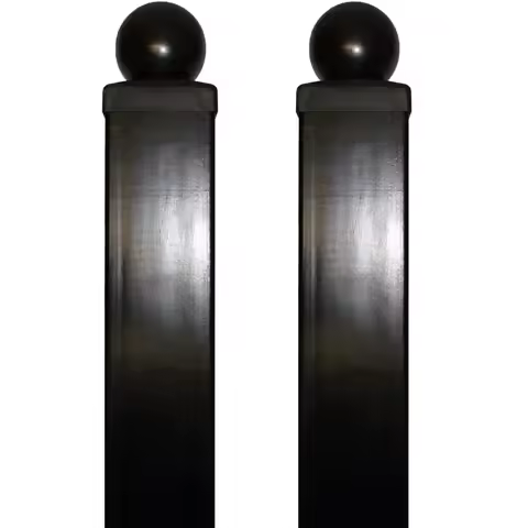 2GATEPOST9FTD Replacement Gate Post for Brand Dual Swing Driveway Gates 9 Feet Black Lot of 2