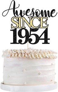 70th Awesome since 1954 Cake Topper-Cheers to 70 Years Birthday Cake Pick 70 Fabulous Cake Decoratio