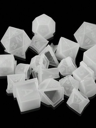 透明不規則骰子環氧樹脂模具數字字母骰子適用於 Diy 樹脂環氧樹脂鑄造模具矽膠首飾製作配件