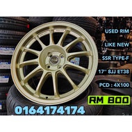 USED RIM 17 SSR TYPE F myvi alza jazz city vios yaris almera etc
