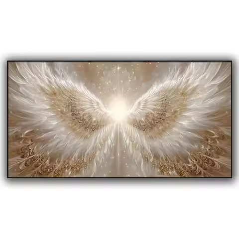Diy Diamond Painting Golden Angel Wings Jewelry Cross Stitch Diamond Art Crystal Mosaic Latest Creat