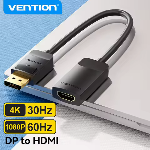 Vention DisplayPort to HDMI Adapter 4K Male DP to HDMI Female Video Audio Converter for PC Laptop Pr