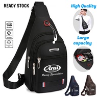 Arai Helmet Racing Chest Sling Bag Men Waterproof Canvas Fanny Pack Crossbody Bag Lightweight Multi-
