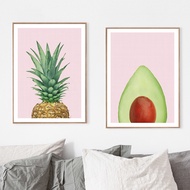 Frames Fruit Poster Canvas Painting Wall Avocado Pineapple Pictures for Living Room Nordic Decoratio
