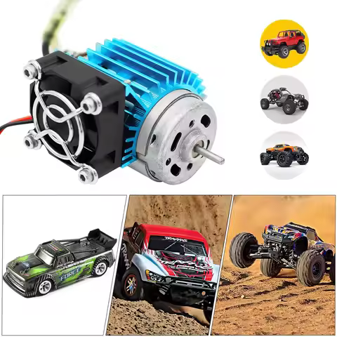Electric Motor Heat Sink with Cooling Fan for 1/14 1/16 1/18 370 380 390 RC Car for 2838 2858 2845 B