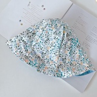 海水藍青草 手工寶寶遮陽漁夫帽 嬰兒帽 防曬帽