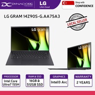 LG GRAM 14Z90S-G.AA75A3 BLACK (NEW 14th GEN INTEL ULTRA 7/16GB/512GB/14"WUXGA+16:10 IPS W11H)2YEARS WARRANTY