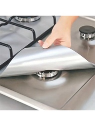 6 piezas Protector de almohadilla de revestimiento de quemador de cocina de gas reutilizable premium - Extra grueso 0,15 mm para limpieza de herramientas de cocina