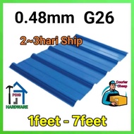 (3hari Ship)0.48mm G26 Metal Deck Paling Tebal (1Feet~6Feet) (MD)