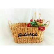 Oval water hyacinth basket multi-purpose basket/ baby photo basket/ woven water hyacinth basket/ mul