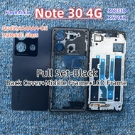 สำหรับ Infinix Note 30 4G / X6833 X6833B X6716B แบตเตอรี่ฝาหลังกรอบกลางปลอกหุ้ม + ปุ่ม + กรอบจอแอลซี