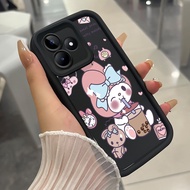 Case For Realme C53 C51 C51s Narzo N53 Note 50 Three-Color Milk Tea Rabbit Phone Silicone Shockproof