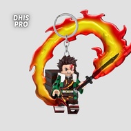 GANTUNGAN Dhis Project LEGO Minifigure Kamado Tanjirou Kimetsu No Yaiba Demon Slayer Keychain