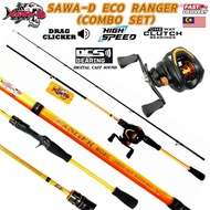 Sawa-D Combo Set Reel And Rod Sawad Eco Ranger With Drag Clicker 6.0ft 8-17lb Max Drag 7kg