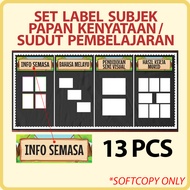 [ Softcopy ] DESIGN KECERIAAN KELAS Label Subjek / Papan Kenyataan / Sudut Pembelajaran