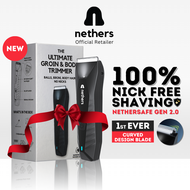 Nethers Undercut Groin Trimmer Replaceable NetherSafe Ceramic Blades Waterproof 90mins Battery Bovem Meridian Substitute