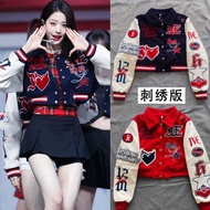 Ive Korean Style Jacket Baseball Jersey, Singing Suit, Kitsch Youth and Vitality Performance Suit, S