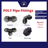 Poly Pipe Fittings Poly Paip Penyambung Water Pipe Joint Poly Fittings Poly Connecter Socket Elbow T