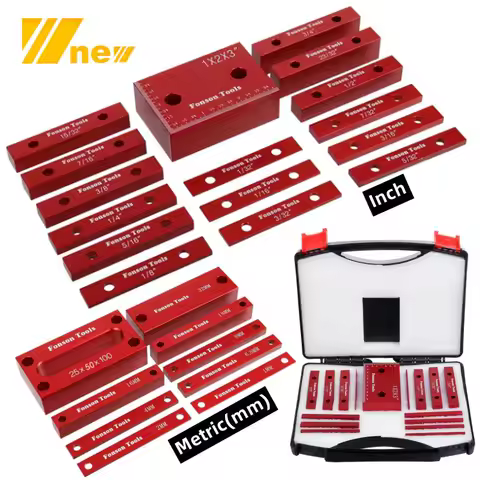 16Pc Inch / 9Pc Metric Setup Blocks Height Gauge Set, Precision Aluminum Setup Bars for Router and T