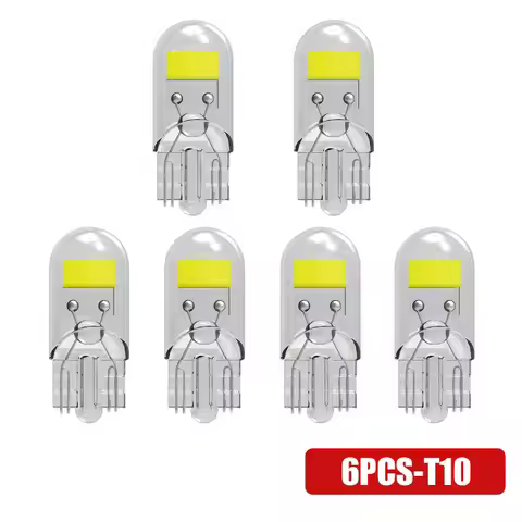 6pcs T10 Led Bulbs Canbus W5W Sapphire COB Drive Free Led Wedge Bulb 6000K 168 194 Led 5w5 Car Inter