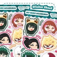 Anime My Hero Academia Waterproof Glitter-Laminated Sticker Sheets BNHA MHA Boku No Hero