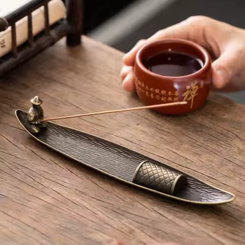 Fisherman Boat Shaped Incense Burne Incense Holder Retro Aromatherapy Ornament Creative Sandalwood I