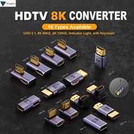HCYEOU HDMI-compatible Converter, LED Male to Female 8K 60HZ HDTV Adapter, AF-AM 48Gbps UHD HD 2.1 Connector