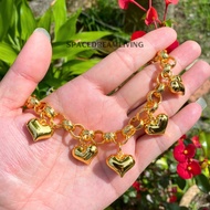 Rantai Tangan Emas Suasa Buah Hati Gold Plated Love Pendent Bracelet