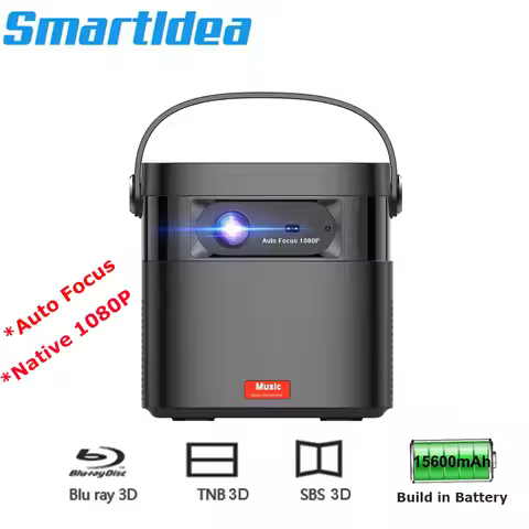 SmartIdea DLP FULL HD 1080p projector 4K blu ray 3D auto focus build 15000mah battery business prese
