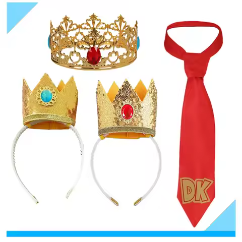 Donkey Cosplay Neck tie Kong Neckband Movie Peach Red Neckband Princess Crown Headband Halloween Car