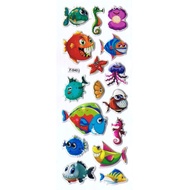 SK525 Sticker Motivational Award Sticker for Children Foam Emboss Fish Sea