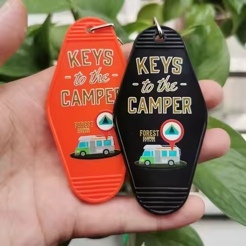 Vintage Style Retro Motel Key Tag Unique Camper RV Camping Accessory Keychain