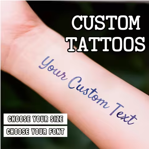 Custom Temporary Tattoo of Text Fake Personalized Name Tattoo Stickers for Wedding Cosplay Company L
