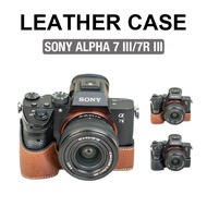 [Light Camera] Sony Alpha 7-III/7R-III PU Leather Camera Case Camera Protective Case with Strap FS00