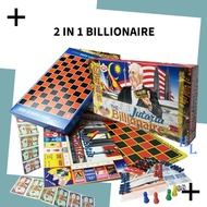 2 in 1 The Billionaire Jutaria Game / Dam Draughts (Original Big Board) HT2326