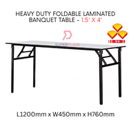 3V 1.5x4 Feet Heavy Duty Laminated Wood Top Banquet Table Folding Function Table