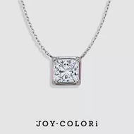 【JOY COLORi】1克拉 18K白金 展望公主方鑽石項鍊