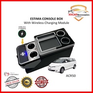 Toyota Estima Console Box Wireless Charging ACR30 ACR50 Previa Naza Ria Arm Rest USB Charger Drink H