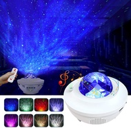 LED Galaxy Projector Star Light Rotating Ocean Wave Night Lights Bluetooth Music USB Nebula Lamp Sta
