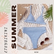 Etsy 2-Piece Bikini 2-Piece Swimsuit High-Waist Pants Embellished Concealer Padded Swimsuit High-Qua