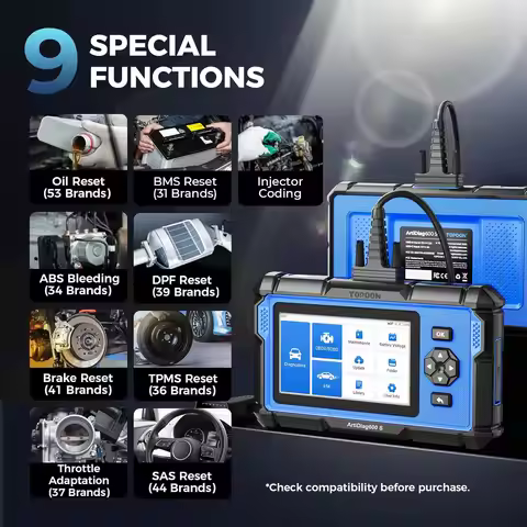 TOPDON ArtiDiag600S OBD2 Scanner Automotive Diagnostic Tool Code Reader Oil/BMS/ABS/SAS/EPB/DPF/TPMS
