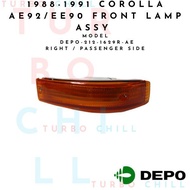 1988-1991 COROLLA AE92/EE90 FRONT LAMP ASSY ECE DEPO-212-1629R-AE RIGHT / PASSENGER SIDE