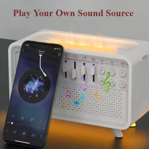 HIFI Bluetooth Speaker White Noise Sleep Aid Humidifier & 8 Goup Nature Sound,3-Level Dimming for Sl