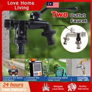 Outdoor Faucet 2 Way Faucet Threaded Double Spout Outdoor Faucet Threaded Double Spout Garden Style 