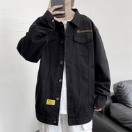 ins long sleeve Denim Jackets for men oversized Korean style coat