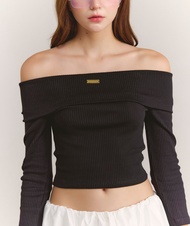 [Lunamoon] - Eileen Top เสื้อเปิดไหล่แขนยาว เสื้อปาดไหล่แขนยาว